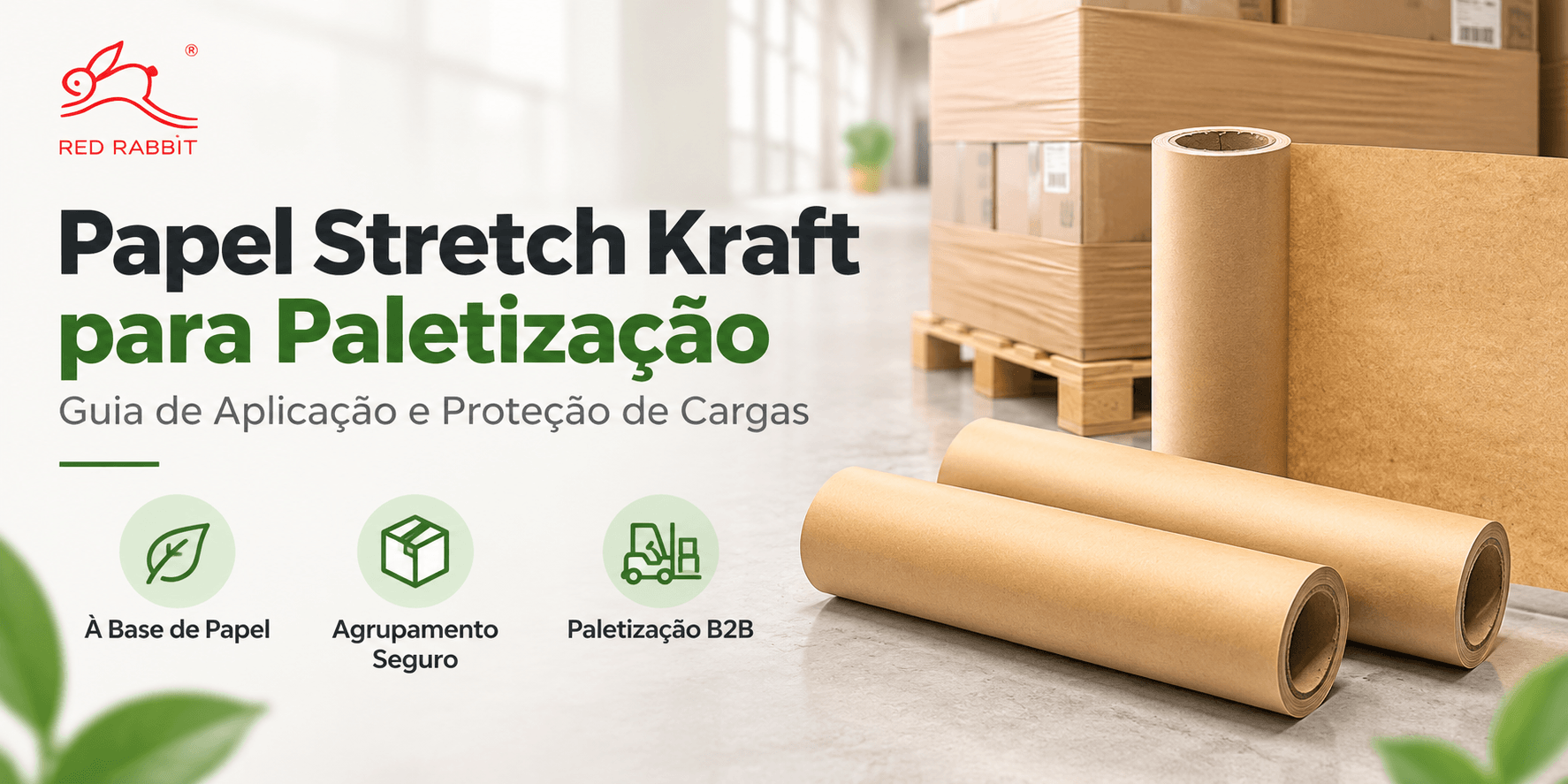 Papel stretch kraft para paletização, agrupamento e proteção de cargas